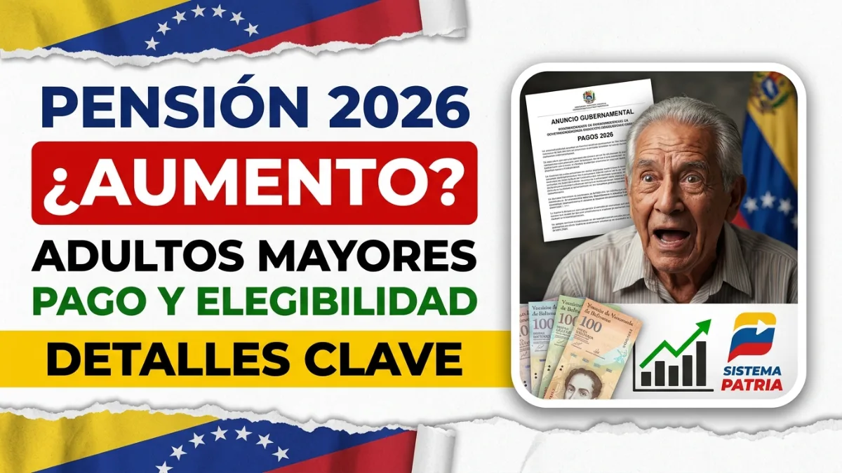 pension adultos mayores Venezuela 2026, aumento pension IVSS 2026, bono guerra economica pensionados, pago adultos mayores Venezuela, sistema patria pensionados, elegibilidad pension Venezuela, requisitos pension IVSS, monto pension Venezuela 2026, bono amor mayor 2026, calendario pagos IVSS 2026,