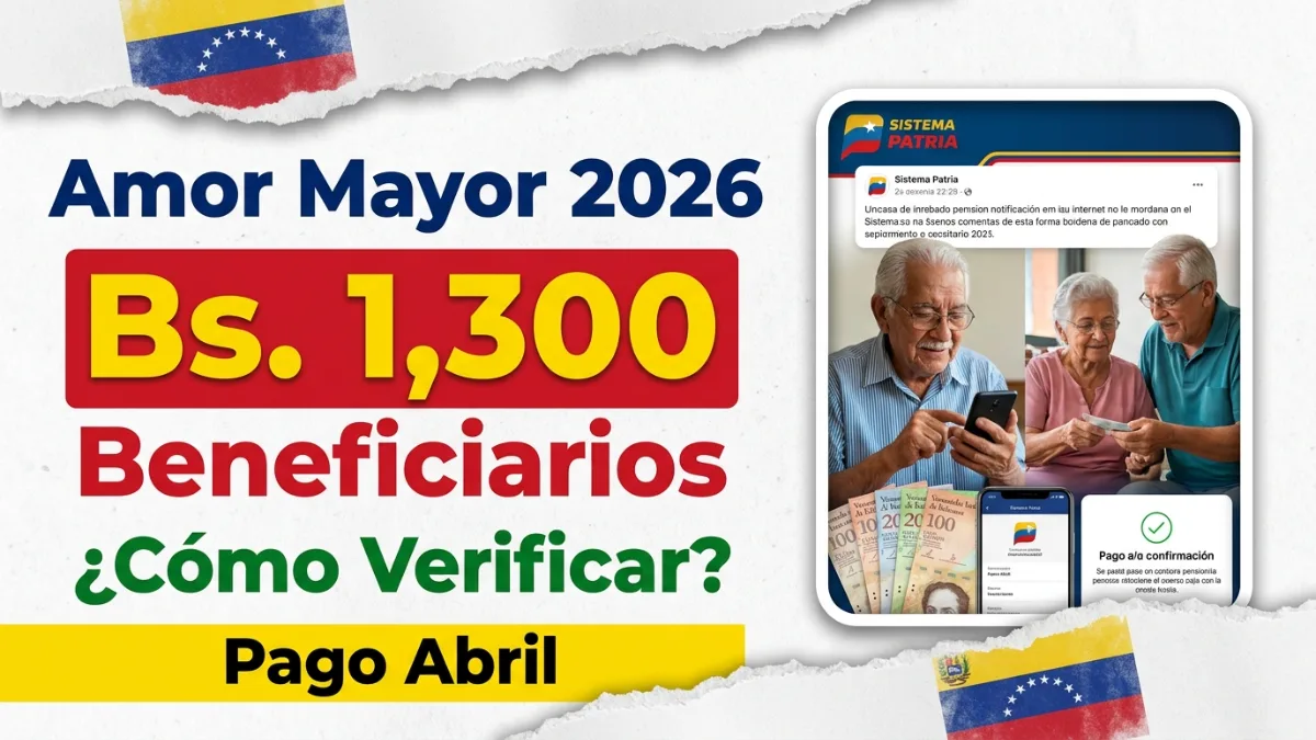 Pensión Amor Mayor abril 2026: Bs....